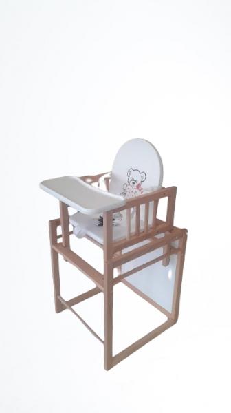 Scaun de masa din lemn de Fag multifunctional cu tavita din plastic MyKids Wiktoria HEART