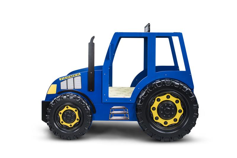 Patut tineret Plastiko Tractor Albastru 180x90
